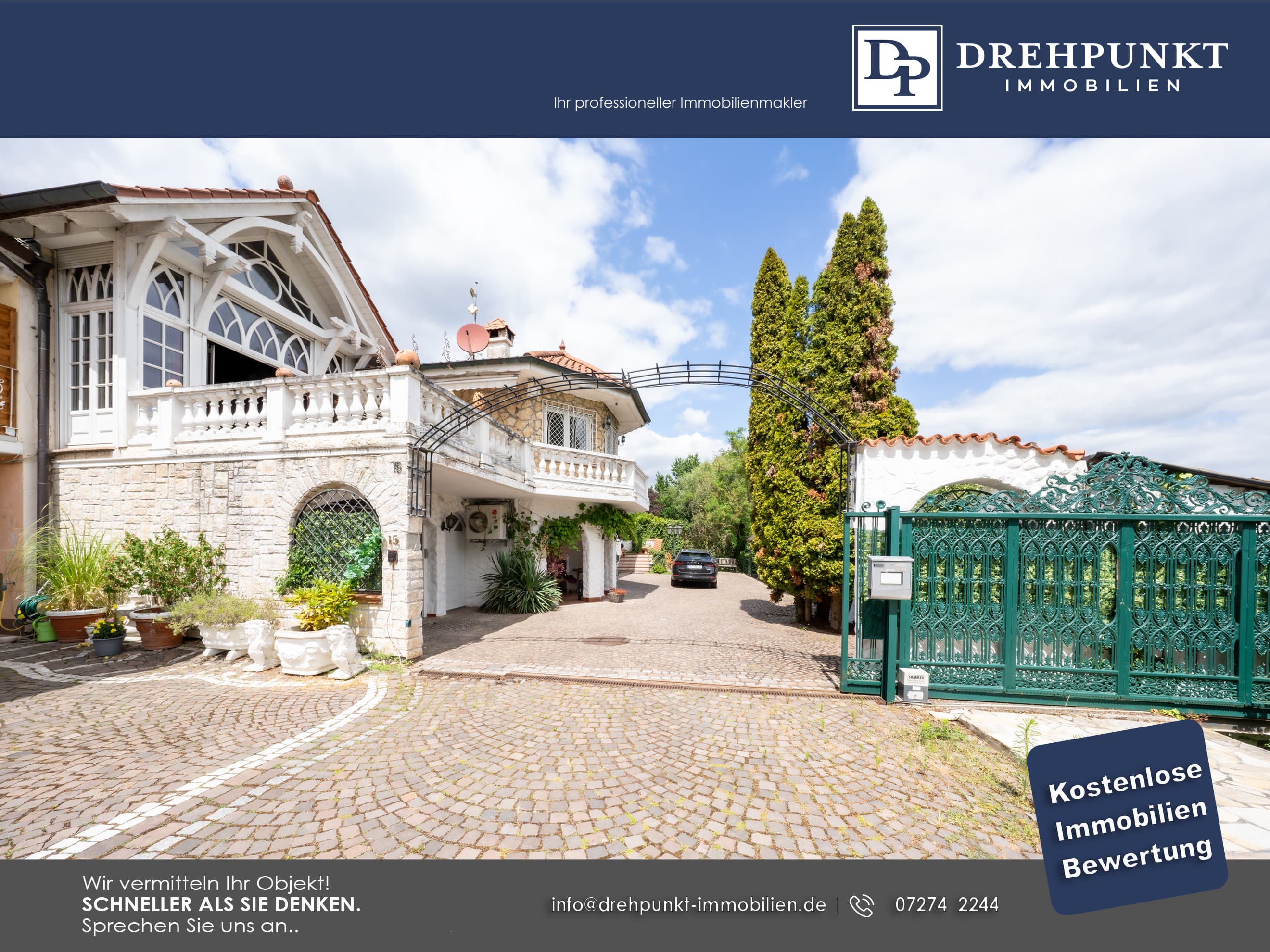 Repräsentatives Anwesen mit mediterranem Luxus – Pool, Veranda, Parkgarten & Flussblick - Thumbnail 2