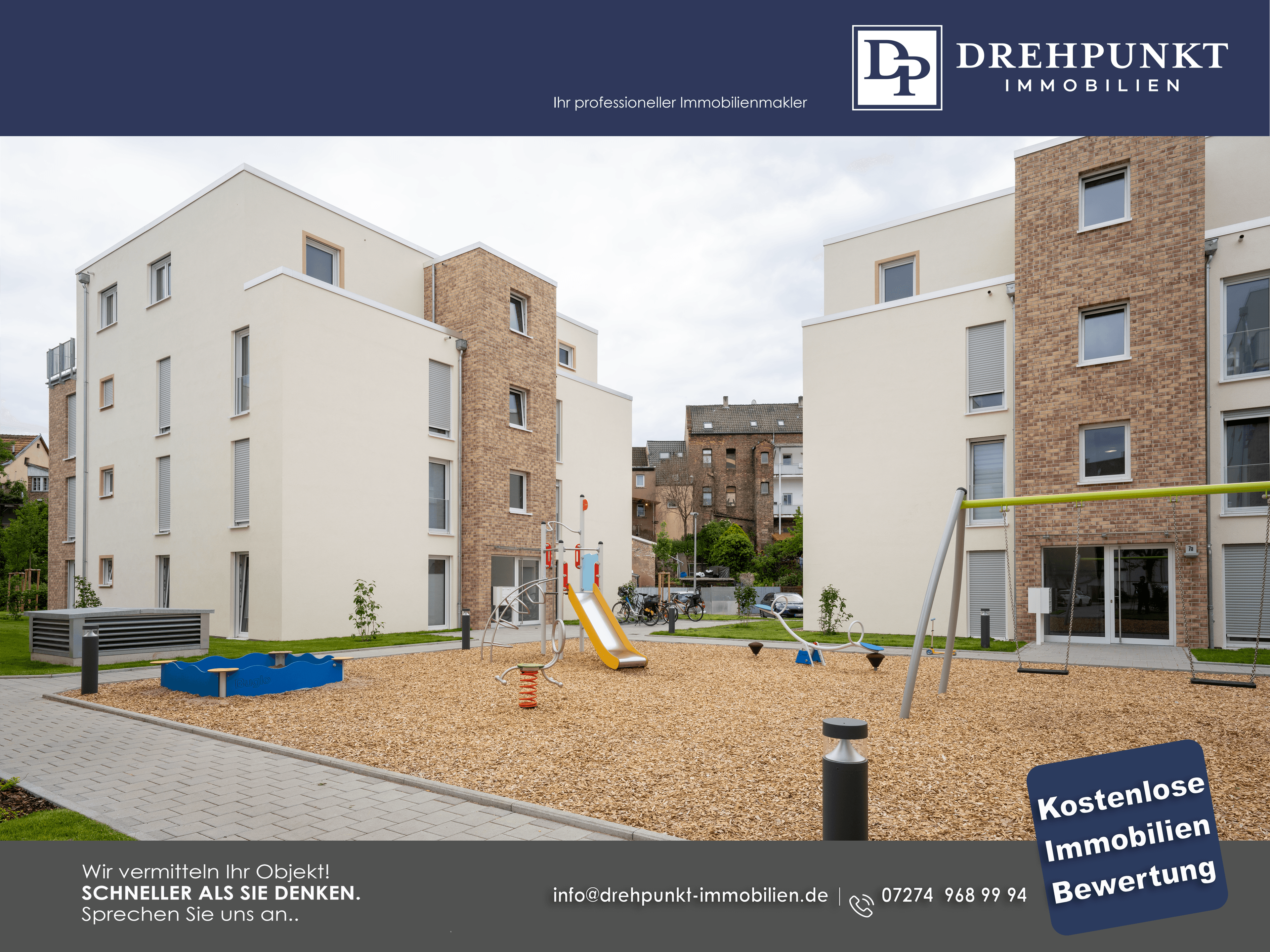 Attraktive 2-Zimmer-Wohnung mit Balkon, Stellplatz und Einbauküche in zentraler Lage