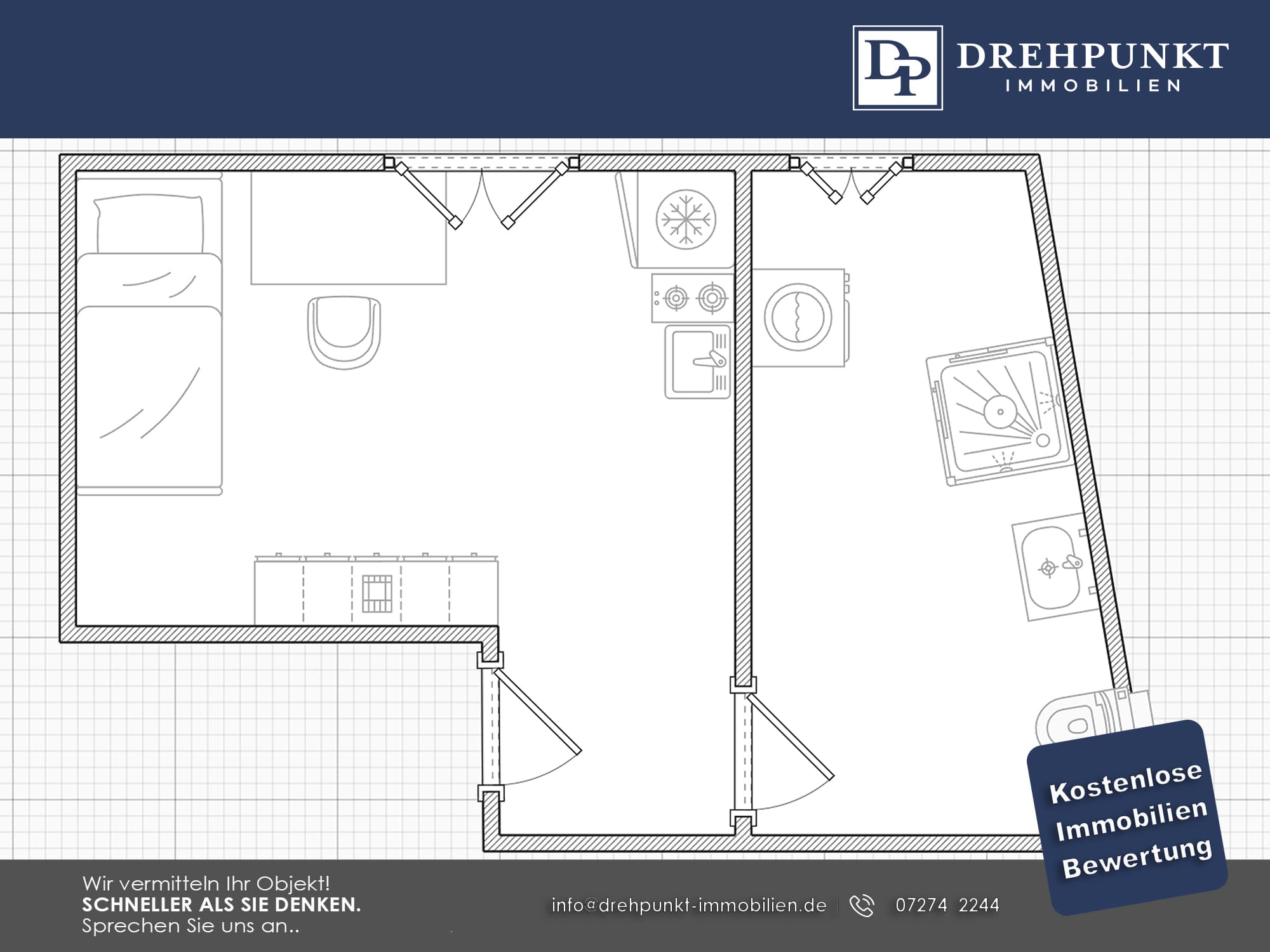 Helle 1-Zimmer-Stadtwohnung in zentraler Lage
